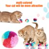 GEEHUA 20Pcs Colorful Cat Pom Pom Ball Toys, 1.2 in Rainbow Cat Toy Balls Soft Plush Cat Ball Interactive Toy Training Ball Toy for Indoor Cats Kitten Exercising Playing