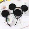 MIDELONG Mouse Ears Headband, Solid Black Costume Ears Headbands for Boys Girls Christmas Birthday Party Halloween Mouse Themed Party Favors Supplies, Pack of 2