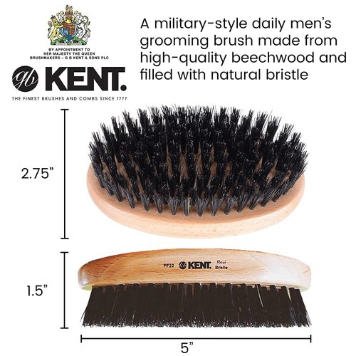 Kent Grooming Kit: Beard and Mustache Combs, Fine Pocket Comb, Hair Brush, Made in England for Travel and Home Care
