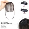 Clip In Bangs-Fake Bangs Hair Clip Dark Brown Clip On Bangs Real Human Hair Air Curtain Bangs For Women Clips Wispy Bangs Hair Extensions Fringe With Temples Hairpieces Curved Bangs For Daily Wear