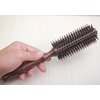 Healthcom 3-in-1 Premium Brush Set for Women & Men: Natural Boar Bristle Round Hair Brush, Nylon Pin Styling Brush, Wooden Comb for Drying, Curling, and Styling Hair