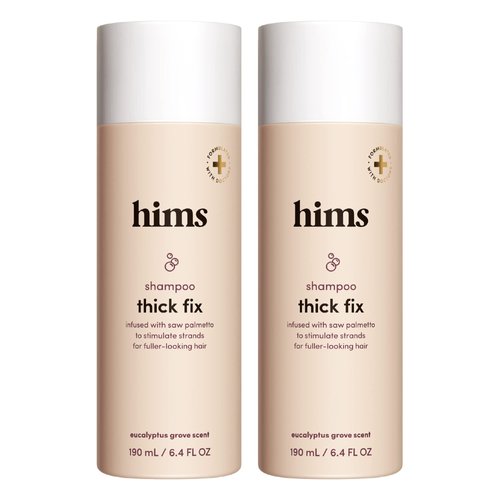 hims Thick Fix Shampoo for Men - Thickening Shampoo With Saw Palmetto and Niacinamide - No Parabens or Sulfates, Vegan and Cruelty Free - Fresh Eucalyptus Grove, 2 pack, 6.4oz