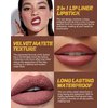 2 in 1 Lip Liner Lipstick,Coffee Nude Brown Lip Liner Lip Gloss,Velvet Matte Sharpened Head Lip Tint Stain,Long Lasting Waterproof,Highly Pigmented Non-sticky Tinted Lip Balm,Lip Makeup for Women-06
