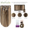 WindTouch Clip in Hair Extensions Balayage Chocolate Brown to Dark Blonde 12Inch 70g Human Hair 7PCS #4p27