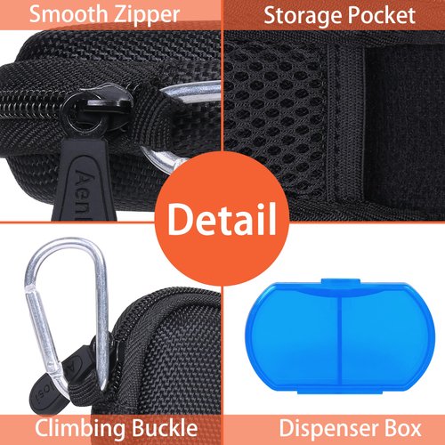 Hard Storge Case Replacement for AliveCor Kardia Mobile ECG Monitor Device 6/1L /SHANREN Heart Rate Monitors with Pill Organizer by Aenllosi