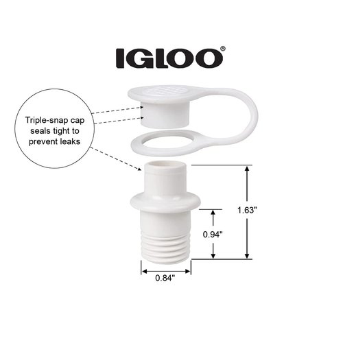 Igloo Cooler Replacement Standard Triple Snap Drain Plug (2pk)