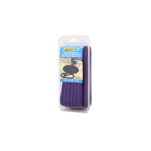 Seachoice Double-Braid Nylon Dock Line w/Eye Splice, Pre-Shrunk, Heat Stabilized, 3/8 in. X 15 Ft., Purple