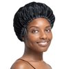Stay On Satin Hair Wrap Drawstring Womens Bonnet for Sleeping, Black