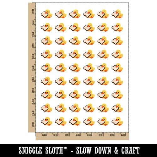 Adorable Duckling with Bread Slice Temporary Tattoo Water Resistant Fake Body Art Set Collection - 54 1" Tattoos (1 Sheet)