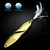 Fishing Lures Trout Spoons Saltwater Treble Hooks Bass Metal Fishing Lure Gold 1.7-Ounce 50gm Propeller Shape