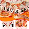 3 Pieces Pizza Party Decorations Pizza Birthday Party Banner Pizza Garland Supplies Pizza Theme Happy Birthday Party Pizza Pennant Banner for Christmas Party Pre Assembled Hanging Decoration