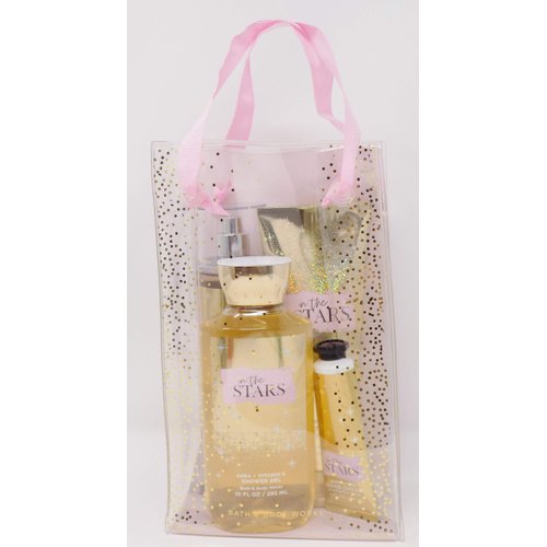 Bath Set 2020 In The Stars 4 Piece Gift Set Includes: 8 oz Fine Fragrance Mist, 8 oz Body Cream, 10 oz Shower Gel, 1 oz Hand Cream