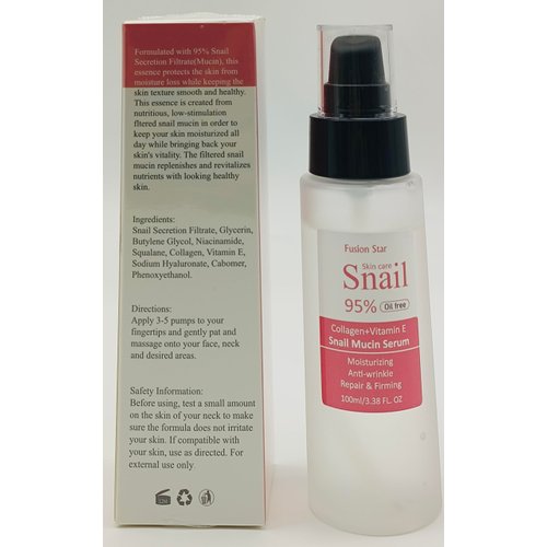 Generic Snail Mucin 95% Power Repairing Essence 3.38 fl.oz 100ml, Hydrating Serum for Face with Snail Secretion Filtrate for Dull Skin & Fine Lines