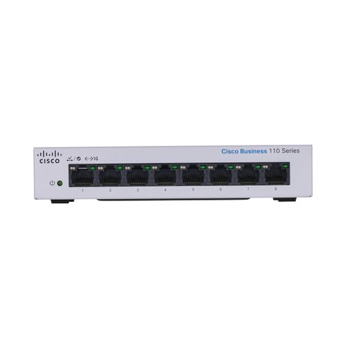 Cisco Business CBS110-8T-D Unmanaged Switch | 8 Port GE | Desktop | Ext PS | Limited Lifetime Protection (CBS110-8T-D-NA)