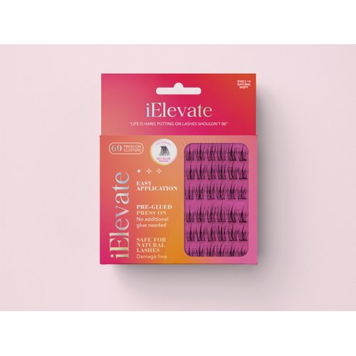 iElevate Press on Lashes, Lash clusters, Self Adhesive lashes, No glue lashes, Pre-bonded lashes, Extra Sticky (NATURAL WISPY) 60 count, Reusable 8-13mm Mixed/combined lengths for wispyness