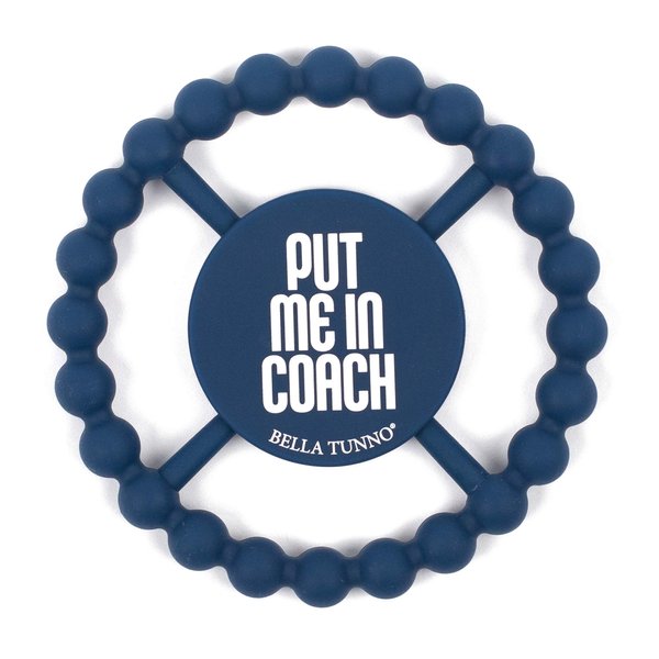 Bella Tunno Happy Teether for Boys – Soft & Easy Grip Baby Boy Teether Toy, Silicone Teether Ring to Help Soothe Gums, Non-Toxic and BPA Free, Coach