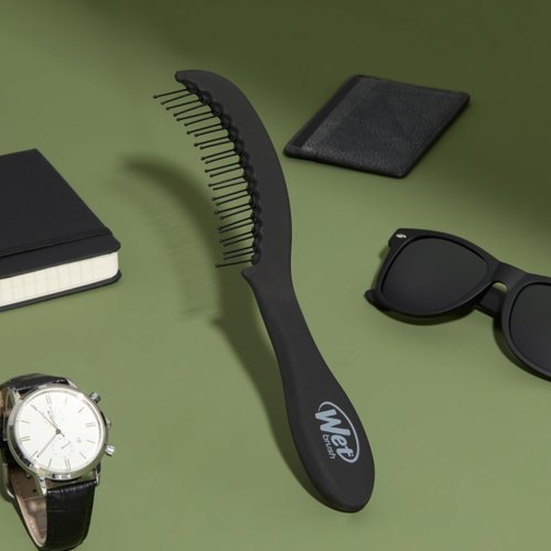 Wet Brush Men's Detangling Comb, Black, Wide Tooth Comb for Dry & Wet Hair, Ultra-Soft IntelliFlex Bristles, Detangler Comb for Men, For All Hair Length, Everyday Men's Hair Care Routine