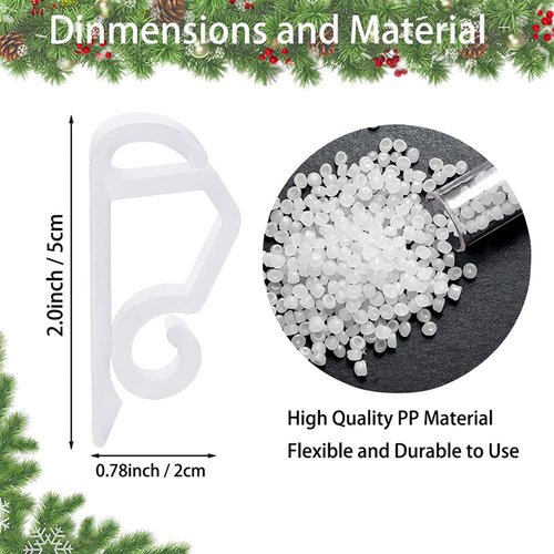 120PCS Christmas Light Clips Outdoor Gutter Hooks Christmas Lights Hooks Clips Mini Plastic Gutter Hanging Hooks Weatherproof Outdoor Light Clips Holiday Light Clips for Christmas Decoration (White)