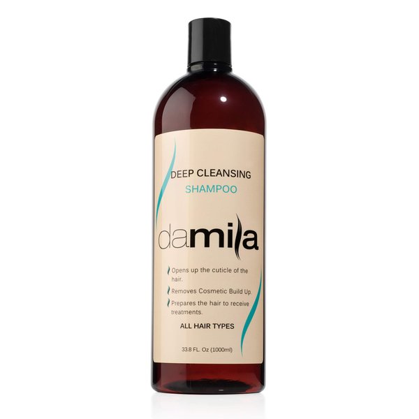 damila Deep Cleansing Shampoo - Clarifying Shampoo For All Hair Types - Degreases, Removes Residue and Product Build Up - Prepares Hair for Keratin Hair Treatment - 33.8 Fl. Oz