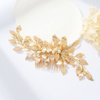 Gorais Leaves Bride Wedding Hair Comb Gold Leaf Hair Piece Pearl Headpiece Hair Accessories for Women and Girls