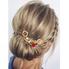 Casdre Rhinestone Hair Comb Gold Vintage Hair Piece Crystal Side Comb Evening Party Hair Accessories for Women and Girls
