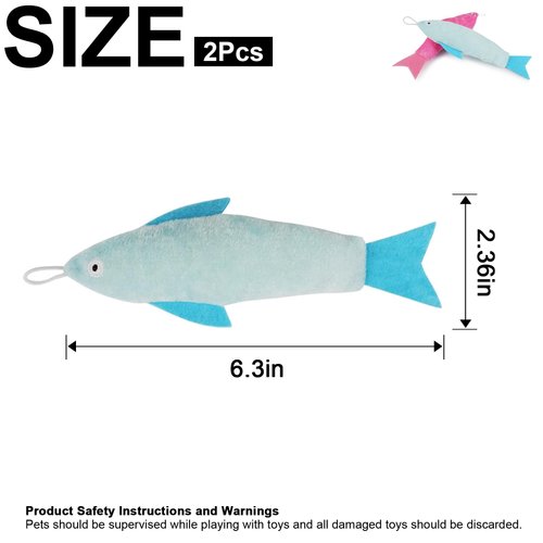 TTcat Catnip Matatabi Toys for Cats & Kittens,Cat Toys for Indoor Cats，Cat Kicker Toy（Fish*2）