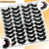 loladook Mink Lashes Pack 20 Pairs Strip Dramatic Lashes Fluffy 18/20mm Long Cat Eye Faux Mink Lashes Wispy Volume False Eyelashes Multipack