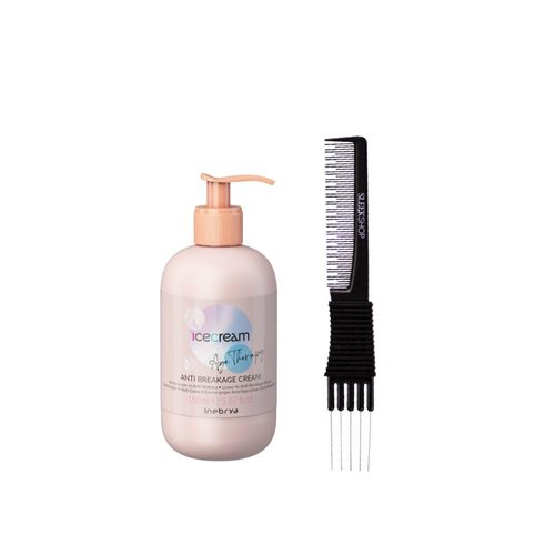 Inebrya Ice Cream Age Therapy Anti Breakage Cream (5.07 oz) with Teasing Comb Pack of 1