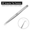 Professional Tweezers for Eyelash Extension Hand Crafted Japanese Stainless Steel Matt Finish (14cm 90° Angular Tip)