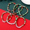 XOCARTIGE Christmas Bracelets Holiday Heishi Bracelets for Women Stackable Red Green Clay Beaded Stretch Bracelets Snowflake Xmas Tree Reindeer Charms Bracelets Holiday Gifts (Christmas 3)