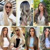 Ash Blonde Clip In Hair Extensions 24Inch Invisible Hair Extensions Clip Ins Professional Salon Clip-in Hair Extensions for Women (7Pcs 150G)