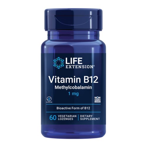 Life Extension Vitamin B12 Methylcobalamin, Nerve Health Supplement, Cognitive Support, Energy Vitamin, methylcobalamin B12, 1 mg, Quick-Dissolving, Vegetarian, 60 lozenges