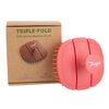Tangols Triple-Fold Elastic Shampoo Hair Brush with Flexible-Soft Bristles, Promotes Hair Growth & Dandruff Removal, Scalp Exfoliator Head Massager Shampoo Shower Brush for All Hair Types (Red)