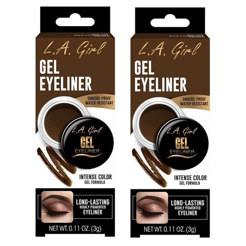L.A. Girl Pack of 2 Gel Eyeliner, Rich Chocolate GEL735