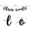Two Cool Banner, Boy Second Birthday Party, 2nd Birthday Party Decorations, Glitter Black