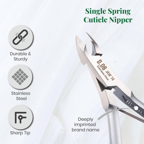 NGHIA Cuticle Nipper - D-06 JAW 12 | Stainless Steel | Durable and Sharp | Ergonomic Design | Grey Plated | Ideal for Salons and Home Use