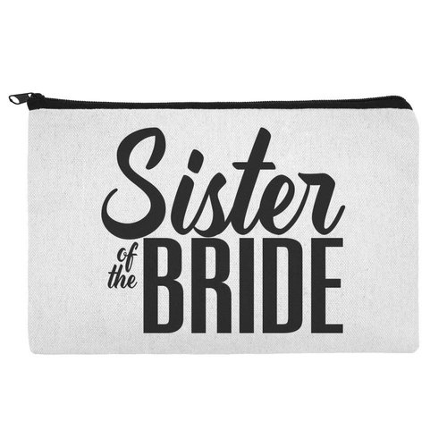 Sister of the Bride Wedding Makeup Cosmetic Bag Organizer Pouch