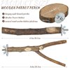 CZWESTC 8 Pieces Natural Wood Bird Perch Wooden Parrot Perch Stand Fork Toys Hanging Multi-Branch Perch Platform Hammock Swing Toy for Macaws, Small Parakeets, Conures, Budgies, Finches