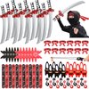 Jacyan 72Pcs Karate Party Favors Include Inflatable Sword Headbands Karate Party Decorations Karate Slap Bracelets Costume Accessories Gift Set for Birthday Supplies