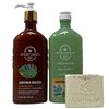Bath & Body Works Aromatherapy Oasis Sandalwood Eucalyptus Mandarin Gift Set Moisturizing Body Lotion -Body Wash Foam Bath, with Natural Oats Artisan Bar Soap - Full Size.