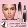 Brow Fection Angled Brush & Dip, Liquid Eyebrow Brush, Hair-Like Strokes Brow Pencil Waterproof Multi-Functional Non-Smudging Pressed Wild Eyebrow Pencil (#04 chocolate)