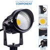 SUNVIE Outdoor Landscape LED Lighting 12W Waterproof Garden Lights COB Led Spotlights with Spiked Stand for Lawn Decorative Lamp US 3- Plug 3000K Warm White (2 Packs)