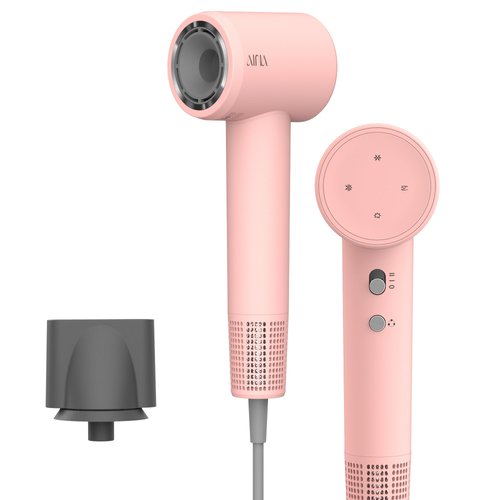 AINA Hair Dryer, Blow Dryer - Brushless Motor, 110,000 RPM Lightweight, Ionic Travel 110V/ALCI Plug(Baby Pink)
