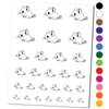 Field Mouse Rodent with Curled Tail Temporary Tattoo Water Resistant Fake Body Art Set Collection - Black (One Sheet)