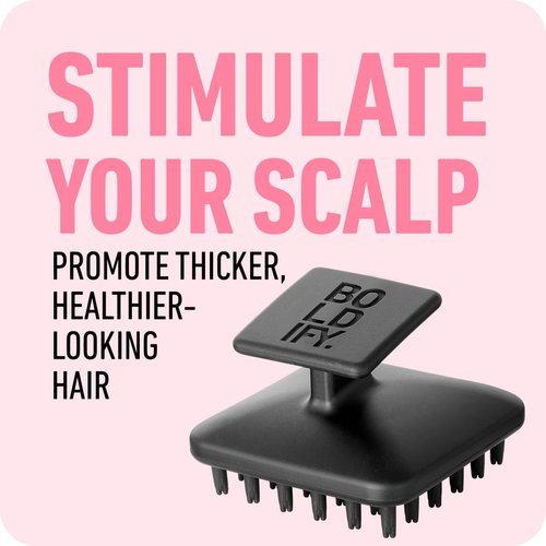 Boldify Scalp Scrubber - Hair Scalp Massager Shampoo Brush for Scalp Health - Scalp Brush Hair Growth, Silicone Scalp Scrubber - Waterproof Hair Scrubber - Scalp Exfoliator for Dandruff Removal