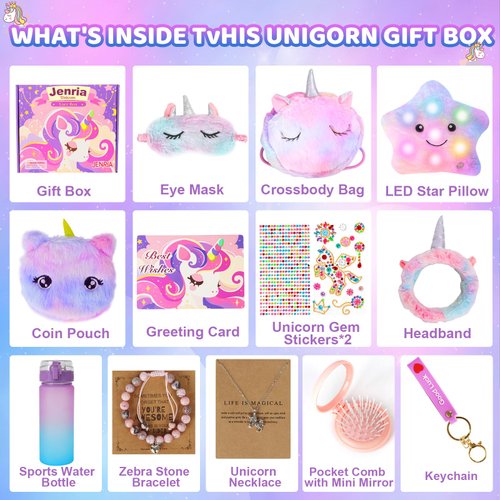 Jenria Unicorn Gifts for Girls, Girls Toys Age 6-8, Valentines Day Gifts Birthday Gifts for Girls Age 3 4 5 6 7 8 9 10 Years Old Girl Birthday Gift Ideas, Unicorn Toys for Girls, for Daughter, Niece