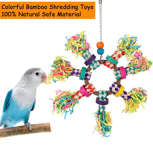 LifeIdeas 5PCS Bird Toys Bird Shredding Foraging Toys Hanging Parakeet Toys, Bird Chew Toys for Small Medium Parrots, Conures, Cockatiel, Budgies, Lovebird Parrotlet, and Bird Cage Accessories