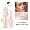 MEICOLY Liquid Highlighter,Long Lasting Liquid Luminizer Shimmer Stick,Waterproof Smooth Highlight Face Illuminator,Silky Natural Glow Makeup Sparkly Highlighters for Face,01 Enlighten