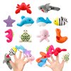 Kaemi 10 Pcs Finger Puppets for Toddlers, Soft Plush Marine Animals Finger Puppet Toys for Story Time Playtime Shows Party Favors, Educational Puppets for Autistic Children