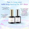 modelones Gel Top Coat, 15 ml 2024 Upgrade Super Shiny Gel Base and Top Coat Set, Soak Off Nail Lamp Acid Free No Wipe Clear Base Top Gel Nail Polish